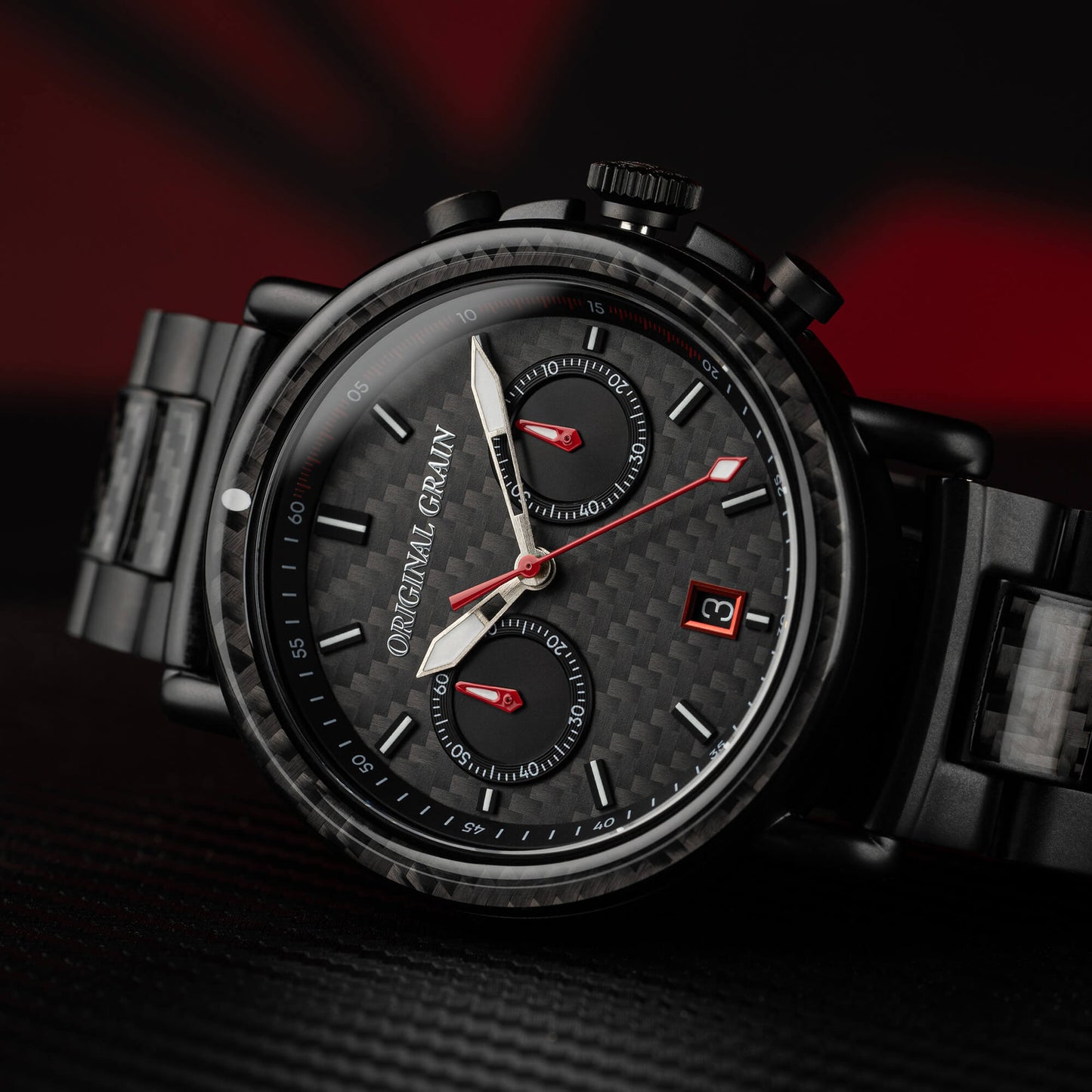 Carbon Fiber Black Chrono 44mm