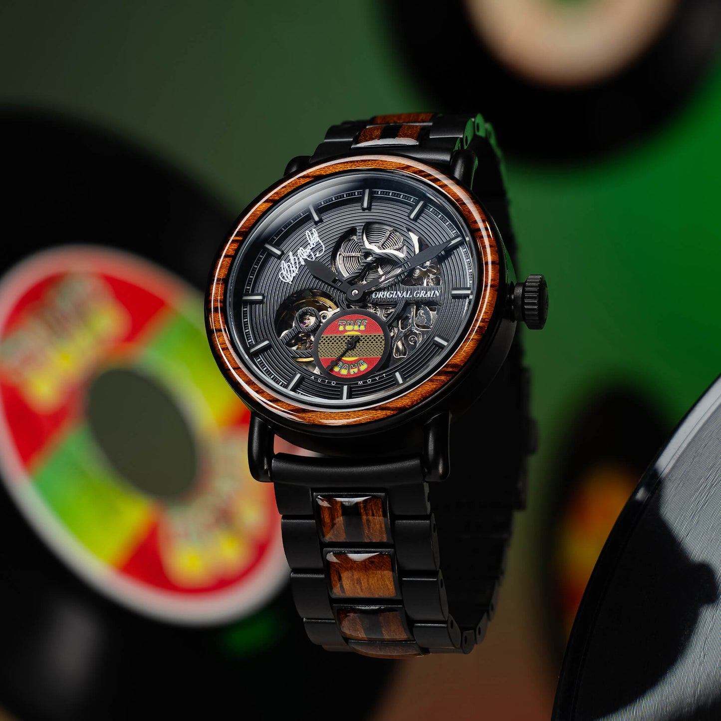 Palmwood Tuff Gong Skeleton 40mm