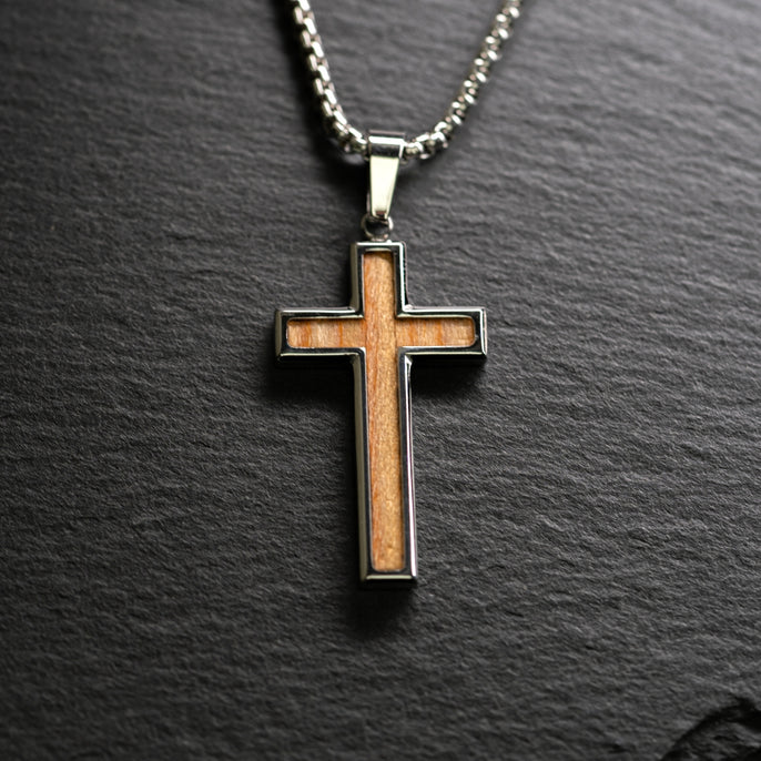 Men's Cross Necklace Men's Necklace Silver Cross Necklace Pendant Necklace  Masculine Necklace Waterproof Necklace by Modern Out 