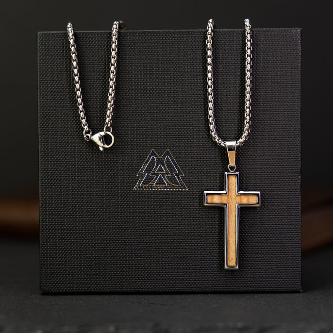 Men's Cross Necklace Men's Necklace Silver Cross Necklace Pendant Necklace  Masculine Necklace Waterproof Necklace by Modern Out 