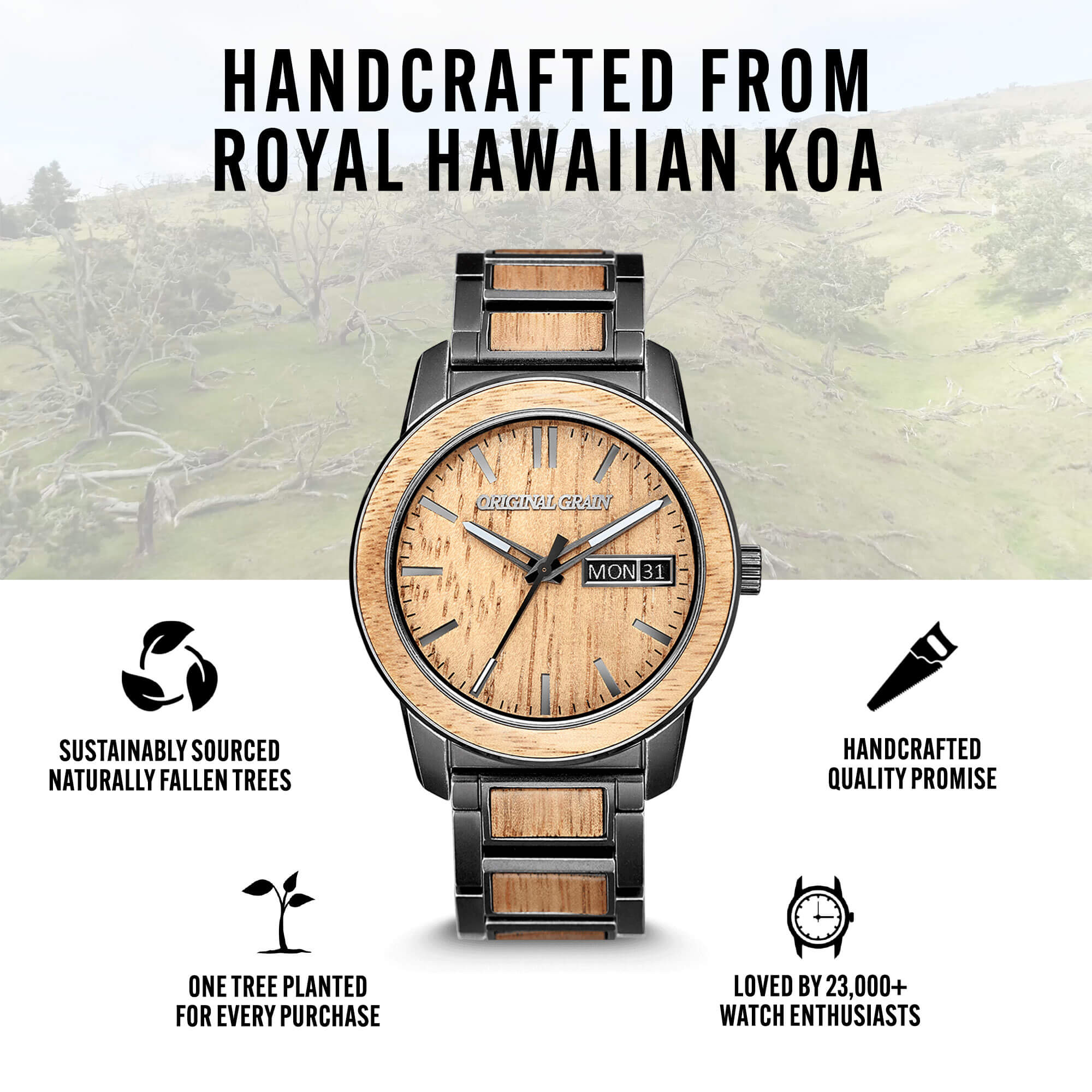 Koa Stonewashed Steel Barrel 42mm Original Grain