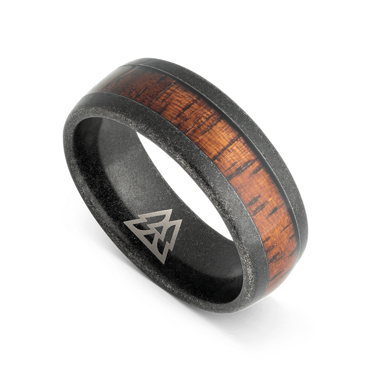 Koa Stonewashed Single Barrel Ring