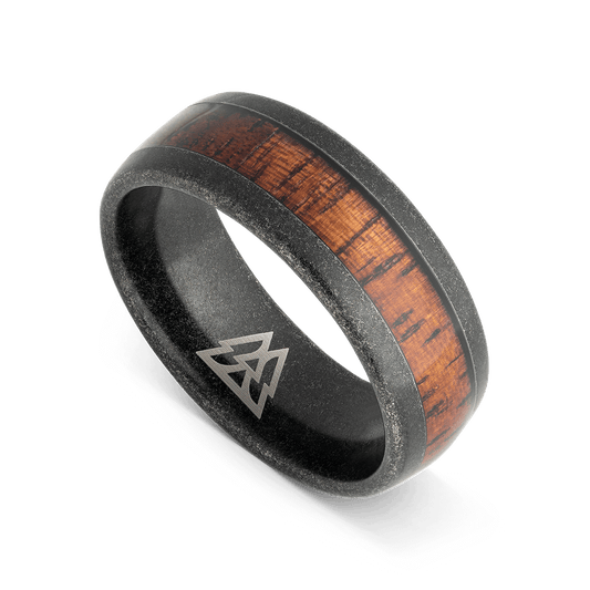 Koa Stonewashed Single Barrel Ring