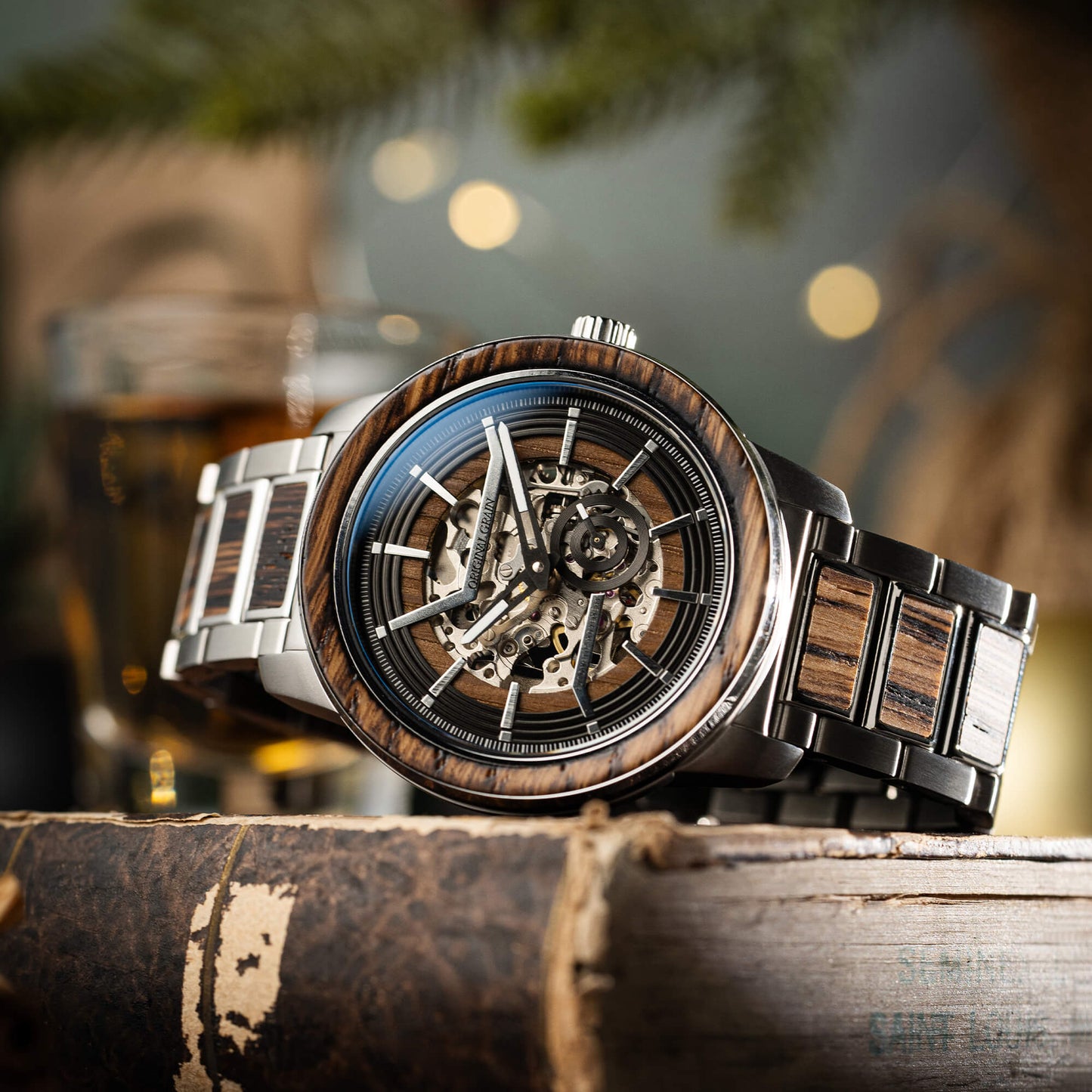 Charred Whiskey Silver Barrel Automatic 46mm