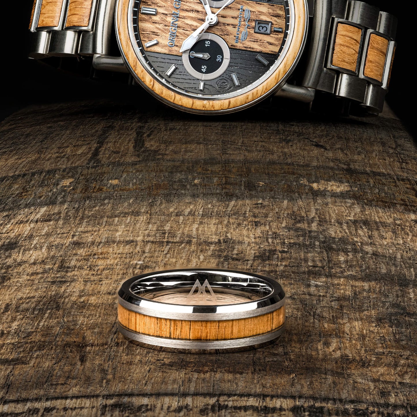 Brewmaster Silver Single Barrel Beveled Ring