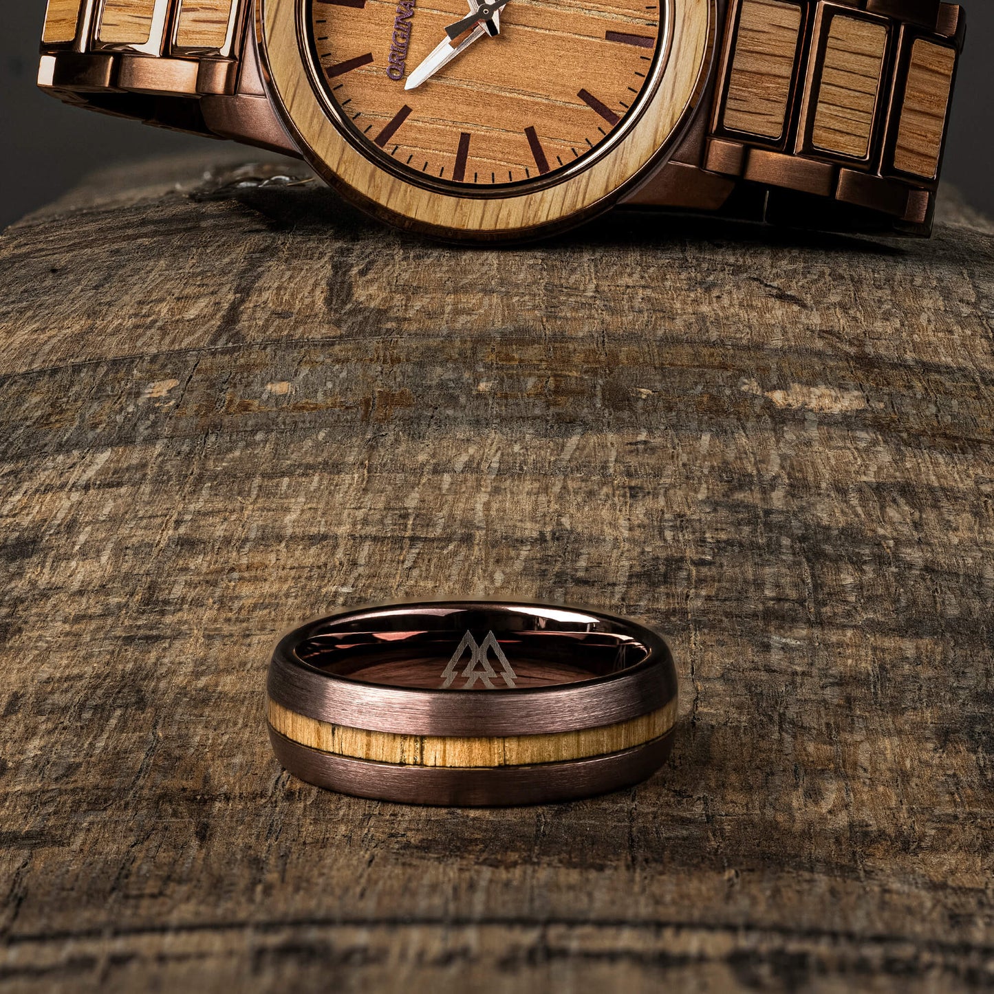 Whiskey Espresso Single Barrel Thin Ring