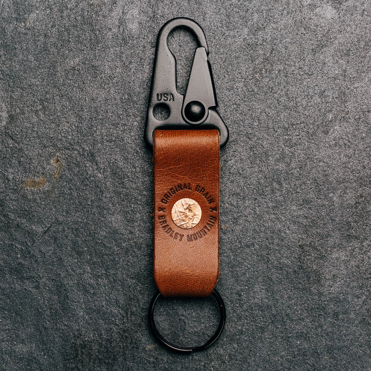 Brown Kodiak Key Clip | Leather Key Chain Made in America at KMM & Co.